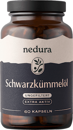 Schwarzkümmelöl ungefiltert extra aktiv Kapseln 60 St nedura