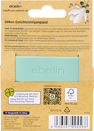 Silikon- Gesichtsreinigungspad ebelin