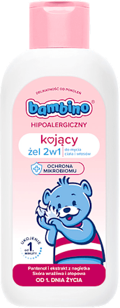 Hipoalergiczny kojący żel 2w1 do mycia ciała i włosów bambino