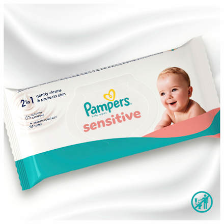 Vlhčené utierky Sensitive 2v1, 15 x 80 Pampers