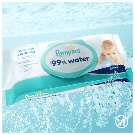 Vlhčené utierky 99% water 9 x 60 Pampers baby-dry