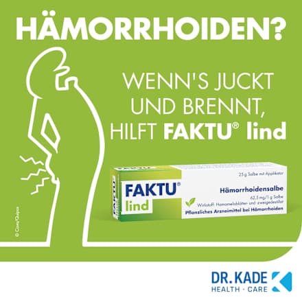 Faktu lind Hämorrhoidensalbe 62,5 mg / 1 g Salbe Wirkstoff: Hamamelisblätter- und -zweigedestillat FAKTU lind