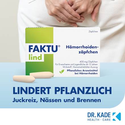 FAKTU lind Hämorrhoidenzäpfchen 400 mg / Zäpfchen FAKTU lind