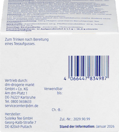Arzneitee, Magen & Darm Beruhigungs Tee für Kinder (12 Beutel) Mivolis
