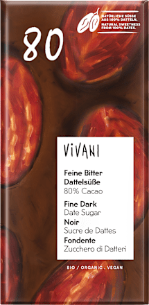 Schokolade, Feine Bitter Dattelsüße 80% Vivani