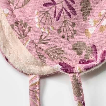 Mütze mit Blätter-Muster, rosa, Gr. 44/45 ALANA
