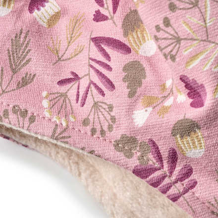Mütze mit Blätter-Muster, rosa, Gr. 44/45 ALANA