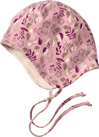 Mütze mit Blätter-Muster, rosa, Gr. 44/45 ALANA