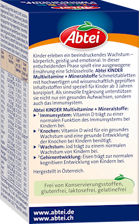 Multivitamine für Kinder Schmelztabletten 75 St Abtei