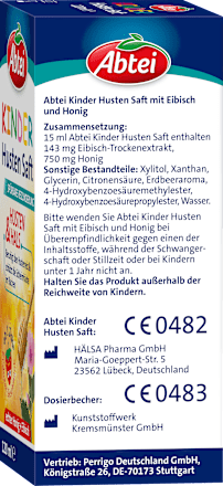 Kinder Hustensaft Honig Eibisch Abtei