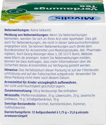 Arzneitee, Verdauungs Tee (12 Beutel) Mivolis