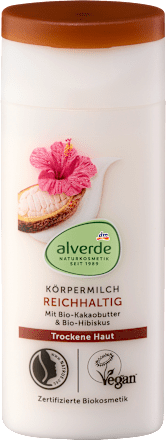 tělové mléko bio kakaové máslo & bio ibišek alverde NATURKOSMETIK