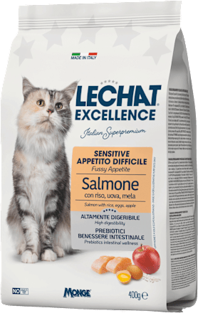 Suha hrana za mačke Sensitive losos LECHAT EXCELLENCE