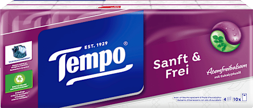 Taschentücher sanft & frei (10x9 St) Tempo