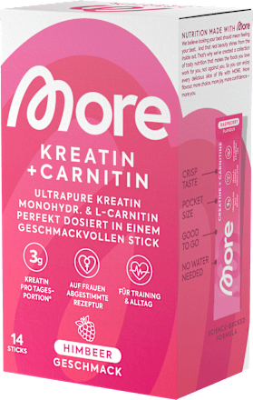 Kreatin + Carnitin Sticks Himbeer Geschmack More Nutrition