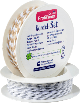 Kordel-Set "weiß/natur, weiß/grau" Profissimo