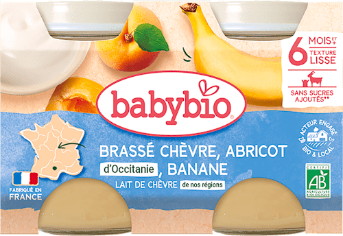 příkrm kozí mléko, meruňka a banán 2x130 g babybio