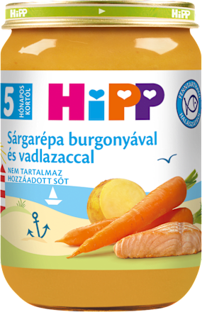 Bébimenü sárgarépa burgonyával és vadlazaccal 5 hónapos kortól HiPP