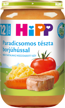 Bio gyerekmenü, paradicsomos tészta borjúhússal, 12 hónapos kortól HiPP