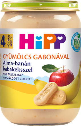 Bio bébidesszert alma - banán babakeksz 4 hónapos kortól HiPP