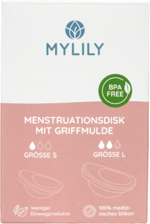 Menstruationsdisk mit Griffmulde Gr. S+L MYLILY