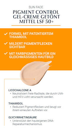Eucerin Sun Protection Pigment Control Tinted Face Sun Gel-Creme Mittel LSF 50+ Eucerin