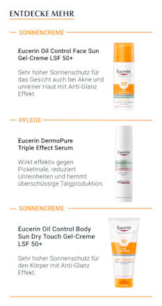 Eucerin Sun Protection Oil Control Face Sun Gel-Creme LSF 30 Eucerin