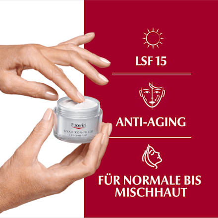 Eucerin Hyaluron-Filler + Volume-Lift Anti-Age Tagescreme LSF 15,  normale bis Mischhaut Haut Eucerin