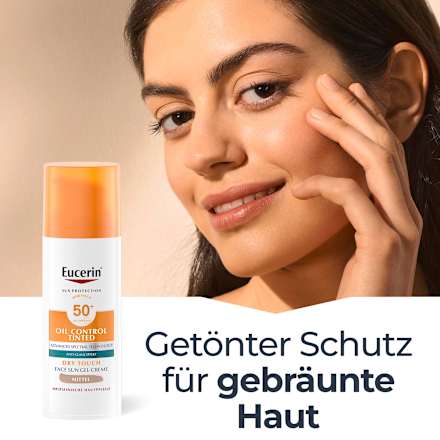 Eucerin Sun Protection Oil Control Tinted Dry Touch Sun Gel-Creme Mittel LSF 50+  Eucerin
