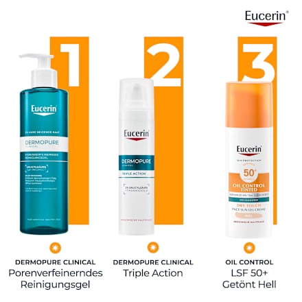 Eucerin Sun Protection Oil Control Tinted Dry Touch Face Sun Gel-Creme LSF 50+ Hell Eucerin