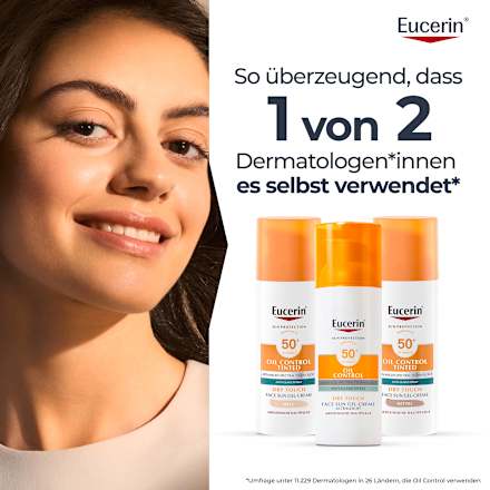 Eucerin Sun Protection Oil Control Tinted Dry Touch Face Sun Gel-Creme LSF 50+ Hell Eucerin