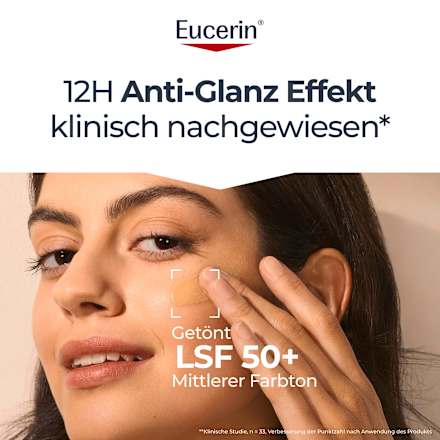 Eucerin Sun Protection Oil Control Tinted Dry Touch Sun Gel-Creme Mittel LSF 50+  Eucerin