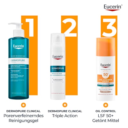 Eucerin Sun Protection Oil Control Tinted Dry Touch Sun Gel-Creme Mittel LSF 50+  Eucerin