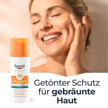 Eucerin Sun Protection Oil Control Tinted Dry Touch Face Sun Gel-Creme LSF 50+ Hell Eucerin