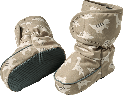 Thermoschuhe mit Dino-Muster, braun, 6-12 Monate PUSBLU