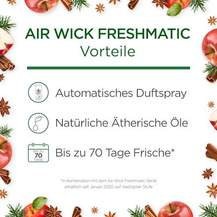 Lufterfrischer Freshmatic Baked Apple & Cinnamon Joy Nachfüllpack (2x250 ml) AIR WICK