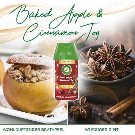 Lufterfrischer Freshmatic Baked Apple & Cinnamon Joy Nachfüllpack (2x250 ml) AIR WICK