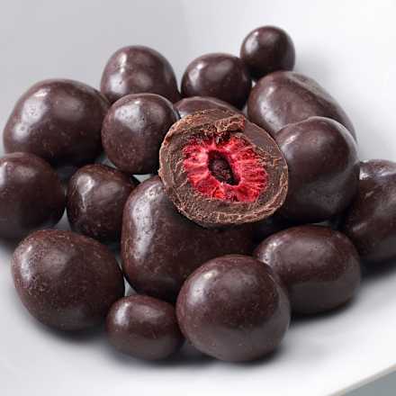 Schokolierte Himbeeren in Zartbitter dmBio