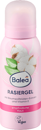 Rasiergel mit Baumwollblütenextrakt & Vitamin E, Reisegröße Balea
