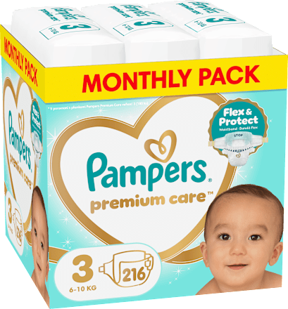pleny, velikost 3 Pampers Premium Care