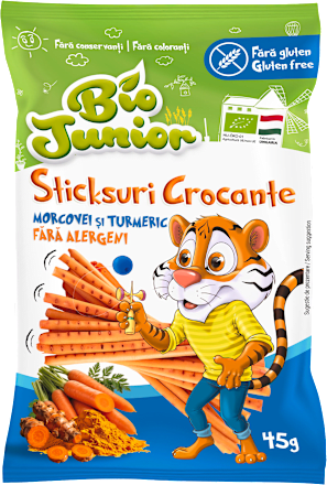Sticks-uri crocante cu morcovi si turmeric Bio Junior