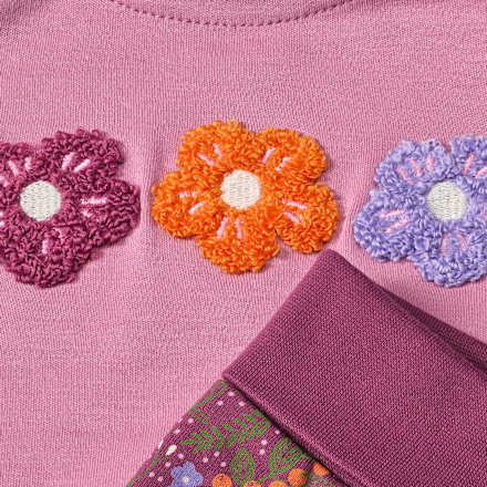 Set mit Langarmshirt & Hose mit Blüten-Applikation, lila, Gr. 56
 ALANA