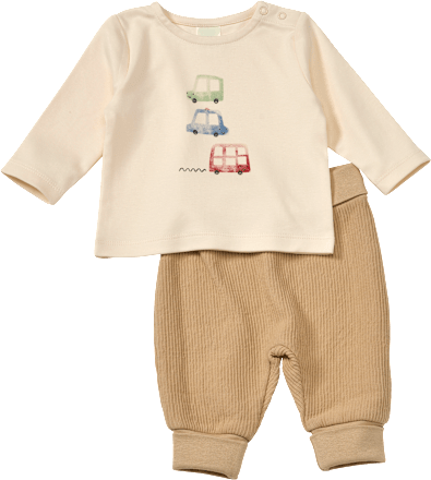 Set mit Langarmshirt & Hose mit Mitwachsfunktion, beige, Gr. 56
 ALANA