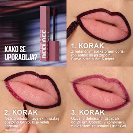 Gel črtalo za ustnice Super Stay Peel Off, 001 Aura MAYBELLINE NEW YORK