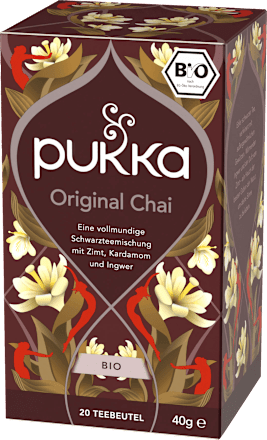 Gewürztee Original Chai mit Zimt, Kardamom und Ingwer (20 Beutel) pukka