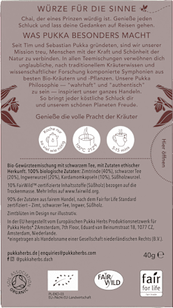 Gewürztee Original Chai mit Zimt, Kardamom und Ingwer (20 Beutel) pukka