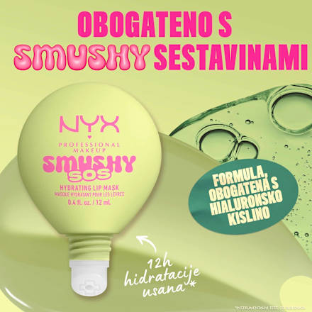 Vlažilna maska za ustnice Smushy SOS, 01 Green Sereni-Tea NYX PROFESSIONAL MAKEUP