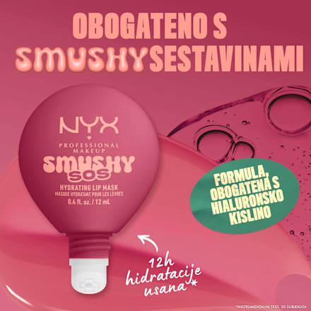 Vlažilna maska za ustnice Smushy SOS, 06 Rose Recharge NYX PROFESSIONAL MAKEUP