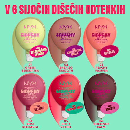 Vlažilna maska za ustnice Smushy SOS, 03 Peachy Pamper NYX PROFESSIONAL MAKEUP