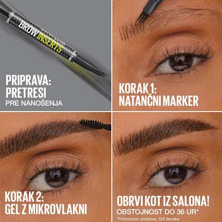 2-v-1 svinčnik za obrvi Brow Inserts™, 02 Soft Brown MAYBELLINE NEW YORK